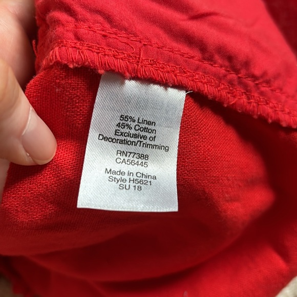 ❤️J.CREW Red Linen and Tassel Drawstring Shorts - Picture 8 of 8